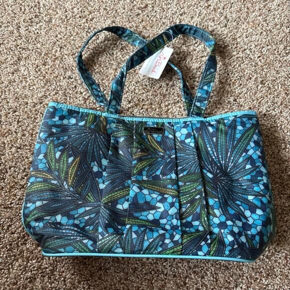 Beach Handbags - Beach by CLC Water Resistant Handbag NWT Blue Green Palm Psalm 16:11